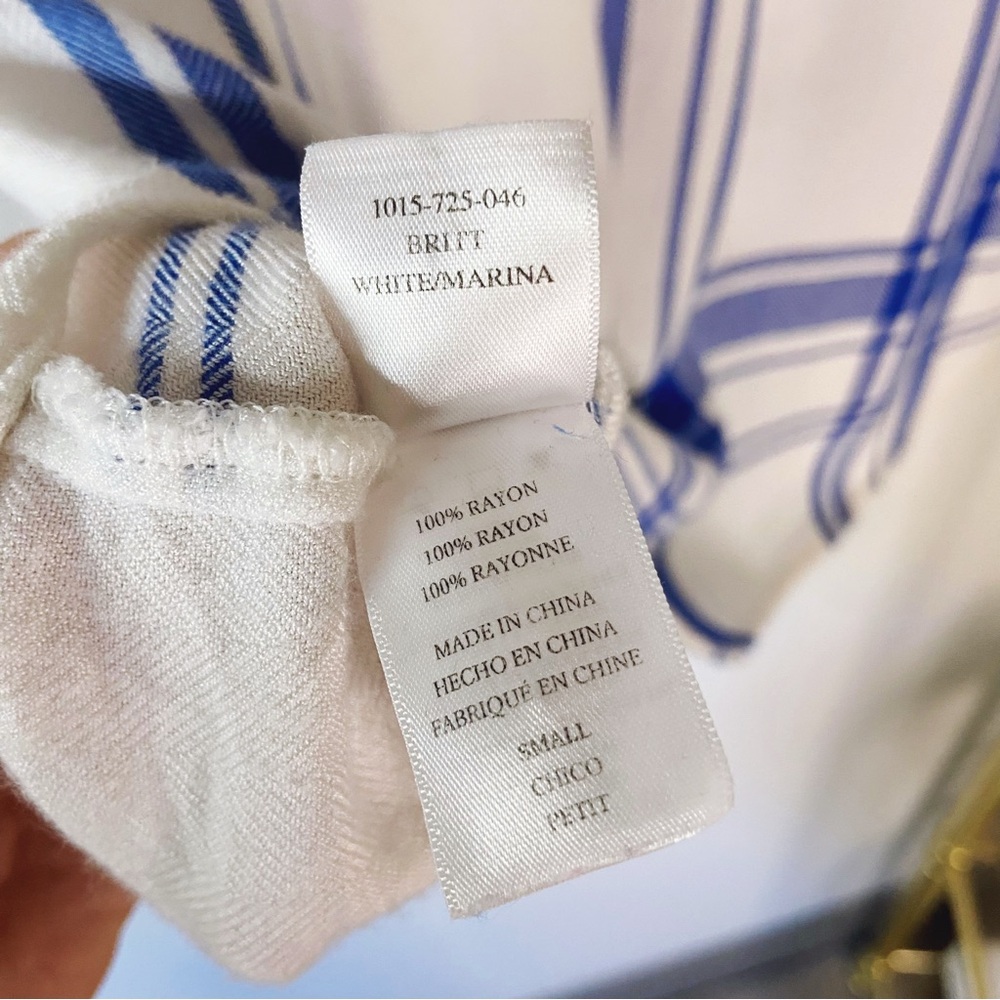 Rails White and Blue Short Sleeve Women's flannel plaid Top, Small, SOFT - Picture 14 of 15